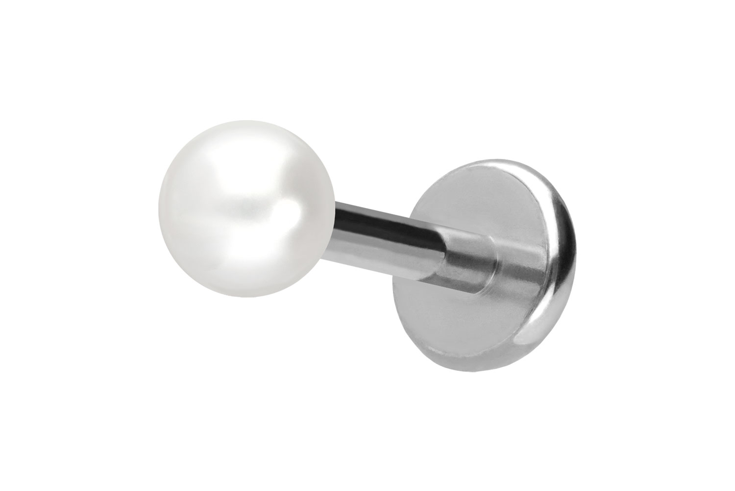 Titan Labret Piercing mit Push Fit SYNTHETISCHE PERLE